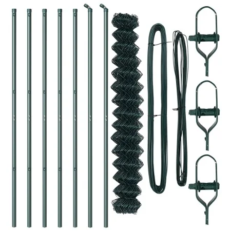 Cerca de cadena con 7 postes de acero galvanizado verde de 1.6x10 m | Foro24.es | Tu tienda online para hogar, jardín y más Foro24.es