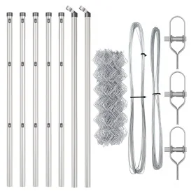 Cerca de Eslabones de Cadena con 7 Postes 0.6x10