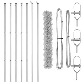 Cerca de eslabones de cadena con 7 postes 1.4x10