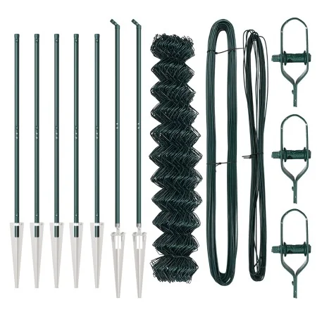 Cerca de eslabones de cadena con 7 postes de espiga 1x10 m de acero galvanizado | Foro24.es | Tu tienda online para hogar, jardín y más Foro24.es