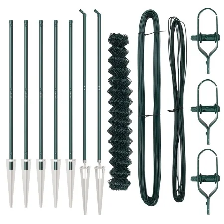 Cerca de cadenas con 7 postes de espiga 1.6x10 m acero galvanizado | Foro24.es | Tu tienda online para hogar, jardín y más Foro24.es