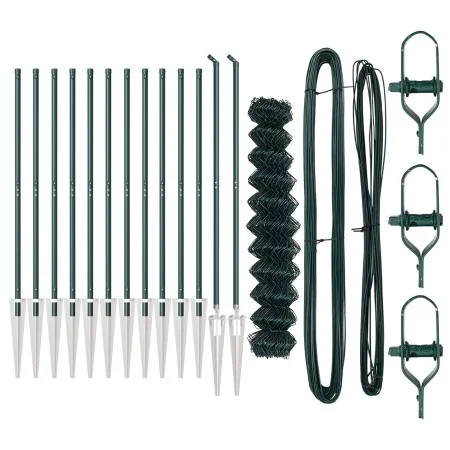 Cerca de Eslabones de Cadena con 13 Postes de Espiga 1x25 m Acero Galvanizado | Foro24.es | Tu tienda online para hogar, jardín y más Foro24.es