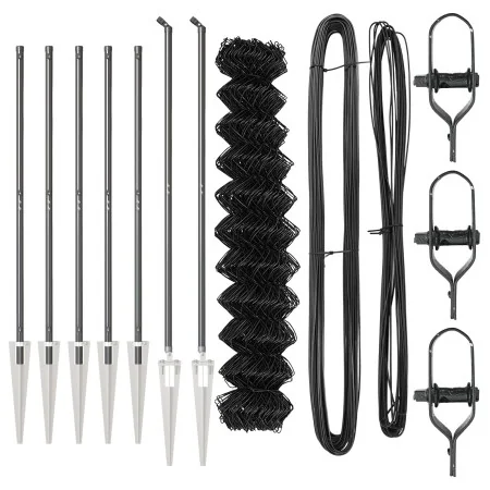 Valla de Malla de Cadena con 7 Postes de Espiga 1.4x10 m Acero Galvanizado | Foro24.es | Tu tienda online para hogar, jardín y más Foro24.es