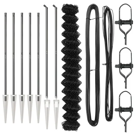 Cerca de eslabones de cadena con 7 postes de espiga de acero galvanizado 1.6 x 10 m | Foro24.es | Tu tienda online para hogar, jardín y más Foro24.es