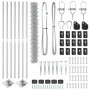 Cerca de eslabones de cadena con 7 postes de pica 1.5x10 m de acero galvanizado | Foro24.es | Tu tienda online para hogar, jardín y más Foro24.es