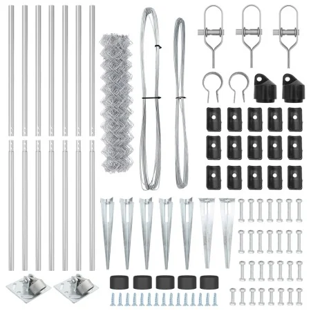 Cerca de malla de cadena con 7 postes de punta 1.2x10 m de acero galvanizado | Foro24.es | Tu tienda online para hogar, jardín y más Foro24.es