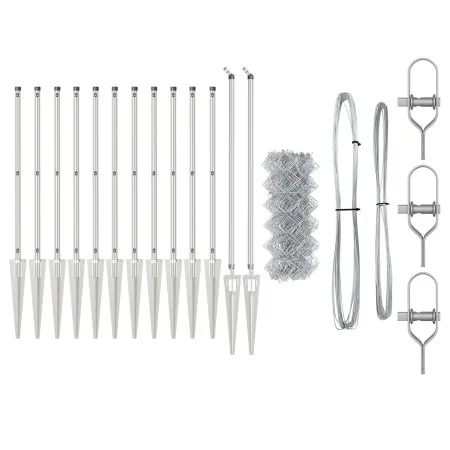 Cerca de Eslabones de Cadena Juego de 2 Acero Galvanizado by , fence panels - Ref: Foro24-3351223, Price: 215,16 €, Discount:...
