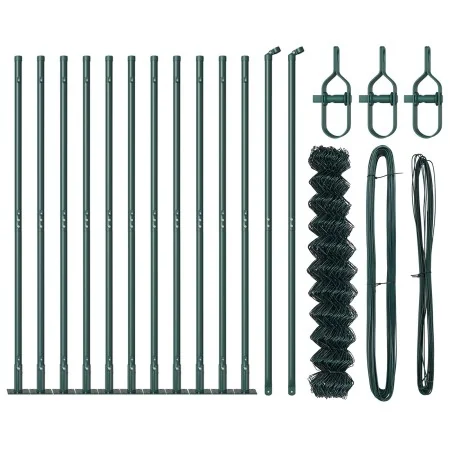 Cerca de eslabones de cadena con 13 postes bridados 0.8x25 m de acero galvanizado | Foro24.es | Tu tienda online para hogar, jardín y más Foro24.es
