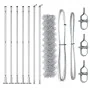 Valla de eslabones de cadena con 7 postes flangados 0.8x10 m Acero galvanizado | Foro24.es | Tu tienda online para hogar, jardín y más Foro24.es