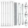 Cerca de eslabones de cadena con 7 postes flangados 1.4x10 m de acero galvanizado | Foro24.es | Tu tienda online para hogar, jardín y más Foro24.es