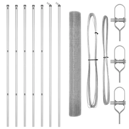 Juego de Postes de Cerca 10 x 1 m Set de 2 Acero Galvanizado by , fence panels - Ref: Foro24-3351572, Price: 80,73 €, Discoun...