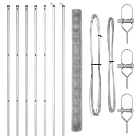 Cerca de Alambre Soldado con 7 Postes 1.6x10 m Acero Galvanizado | Foro24.es | Tu tienda online para hogar, jardín y más Foro24.es