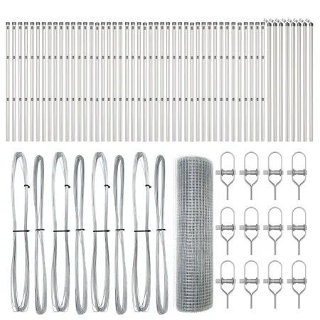 Valla de Alambre Soldado con 13 Postes 0.6x100 m de Acero Galvanizado | Foro24.es | Tu tienda online para hogar, jardín y más Foro24.es