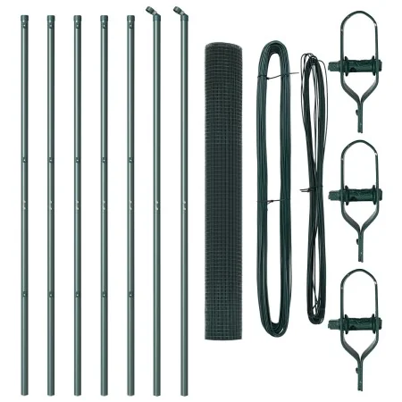 Juego de Postes de Cerca Pack de 2 Verde Malla de metal 10 x 1 m | Foro24.es | Tu tienda online para hogar, jardín y más Foro24.es