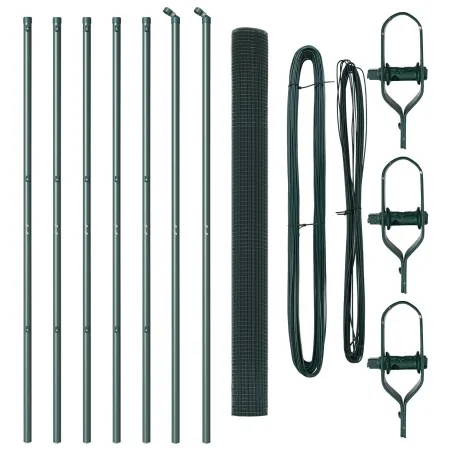 Juego de Poste de Cerca Set de 2 Verde Acero, PVC 10 x 1.5 m by , fence panels - Ref: Foro24-3351705, Price: 98,24 €, Discoun...
