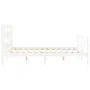 White solid wood bed frame with headboard 160x200 cm by vidaXL, Beds and slatted bases - Ref: Foro24-3194842, Price: 142,16 €...