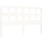 White solid wood bed frame with headboard 160x200 cm by vidaXL, Beds and slatted bases - Ref: Foro24-3194842, Price: 142,16 €...