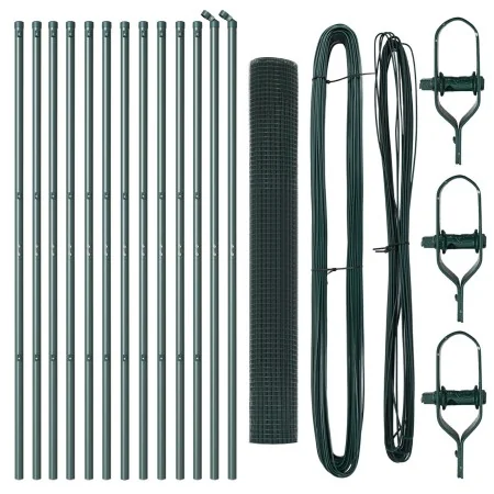 Juego de Postes de Cerca de Metal Set de 2 Verde by , fence panels - Ref: Foro24-3351725, Price: 140,64 €, Discount: -5%%