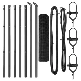 Comprar Conjunto de Postes de Cerca de Acero Gris