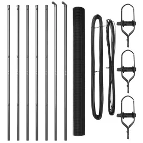 Cerca de Alambre Soldado con 7 Postes Gris 1.6x10