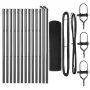 Juego de postes de cerca Set de 2 Gris Plástico, Metal 25 x 0.5 m by , fence panels - Ref: Foro24-3351832, Price: 100,04 €, D...