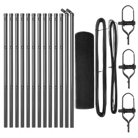 Juego de Postes de Cerca Set de 2 Gris Metal 25 x