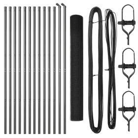 Cerca de Alambre Soldado con 13 Postes Gris 1x25 m Acero von , Zaunpaneele - Ref: Foro24-3351846, Preis: 144,03 €, Rabatt: -5%%