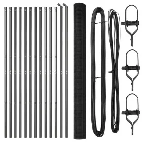 Juego de postes de cercado Conjunto de 2 Gris Acero recubierto, PVC by , fence panels - Ref: Foro24-3351855, Price: 192,04 €,...
