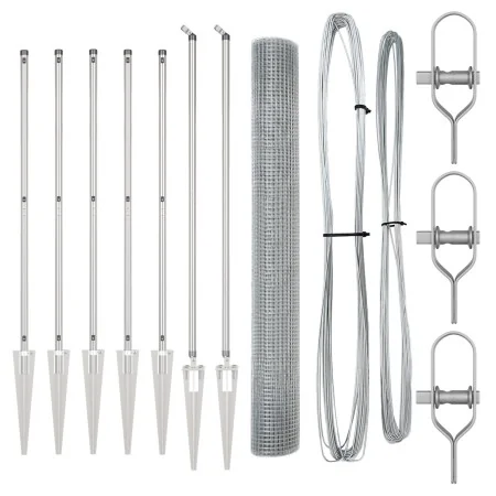 Cerca de Malla Soldada con 7 Postes de Pica 10 x 1.4 m Acero Galvanizado | Foro24.es | Tu tienda online para hogar, jardín y más Foro24.es