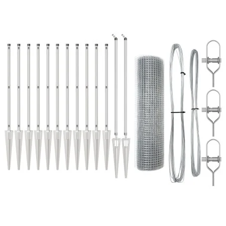 Set de Poste de Cerca Set de 2 Acero Galvanizado 25 x 0.5 m | Foro24.es | Tu tienda online para hogar, jardín y más Foro24.es
