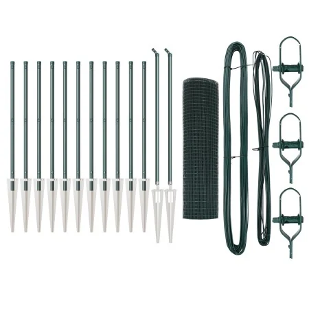 Juego de Postes de Cerca Set de 2 Verde Metal 25 x 0.5 m by , fence panels - Ref: Foro24-3352070, Price: 173,43 €, Discount: ...