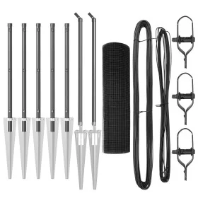Conjunto de postes de cerca Juego de 2 Gris