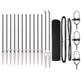 Juego de Poste de Cerca Set de 2 Gris, Negro