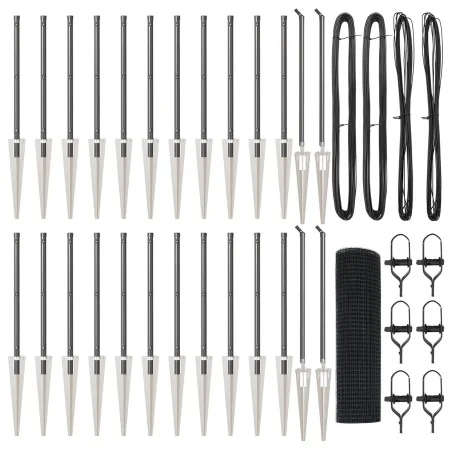 Cerca de Malla Soldada de con 13 Postes de Espiga Gris 0.5x50 m Acero | Foro24.es | Tu tienda online para hogar, jardín y más Foro24.es