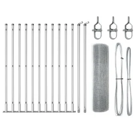 Conjunto de Poste de Cerca Set de 2 Acero