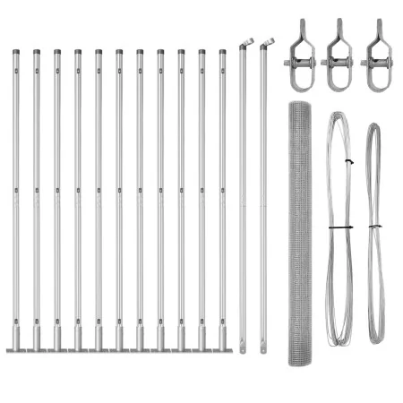 Valla de Alambre Soldado de con 13 Postes Flangados 1.5x25 m Acero Galvanizado by , fence panels - Ref: Foro24-3352330, Price...
