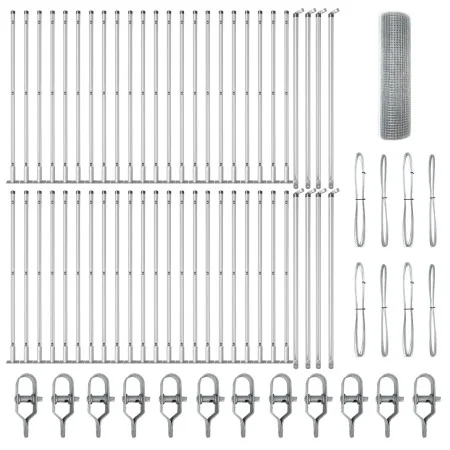 Cerca de Alambre Soldado con 13 Postes Flangados 0.5x100 m Acero Galvanizado | Foro24.es | Tu tienda online para hogar, jardín y más Foro24.es
