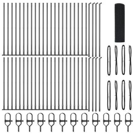 Cerca de Alambre Soldado con 13 Postes Flangeados Gris 0.4x100 m Acero by , fence panels - Ref: Foro24-3352603, Price: 431,00...