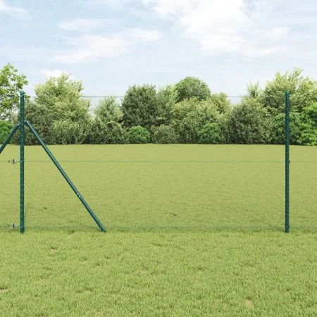 Cerca Hexagonal Verde 1.4x50 m Acero, Postes de Cerca 13 pcs Verde Ø32 mm 190 cm Acero Galvanizado | Foro24.es | Tu tienda online para hogar, jardín y más Foro24.es