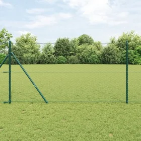 Cerca Hexagonal Verde 1.4x50 m Acero, Postes de
