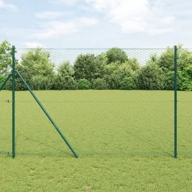 Cerca Hexagonal Verde 1.6x50 m Acero, Postes de