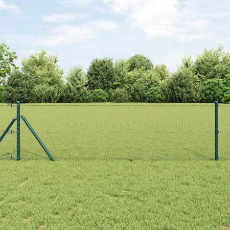 Cerca Hexagonal Verde 0.5x100 m Acero, Postes de Cerca 13 pcs Verde Ø32 mm 100 cm Acero Galvanizado | Foro24.es | Tu tienda online para hogar, jardín y más Foro24.es