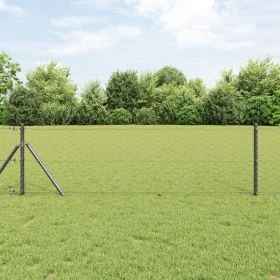 Cerca Hexagonal Gris 0.6x10 m Acero, Postes de
