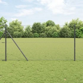 Cerca Hexagonal Gris 1x10 m Acero, Postes para