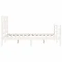 White solid wood bed frame with headboard 120x200 cm by vidaXL, Beds and slatted bases - Ref: Foro24-3194957, Price: 123,20 €...