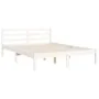 White solid wood bed frame with headboard 120x200 cm by vidaXL, Beds and slatted bases - Ref: Foro24-3194957, Price: 123,20 €...