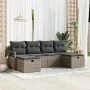 Set de Sofá de Jardín de 6 Piezas con Cojines Gris Poliratán, Sofá de Jardín de 2 Plazas con Cojines Gris Poliratán | Foro24.es | Tu tienda online para hogar, jardín y más Foro24.es