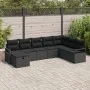 Set de Sofá de Jardín de 8 Piezas con Cojines de Poliratán Negro, Sofá de Jardín de 2 Plazas con Cojines de Poliratán Negro | Foro24.es | Tu tienda online para hogar, jardín y más Foro24.es