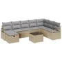 Conjunto Sofá Jardín 9 Piezas con Cojines Beige Ratán Sintético, Sofá Jardín 2 Plazas con Cojines Beige Ratán Sintético | Foro24.es | Tu tienda online para hogar, jardín y más Foro24.es
