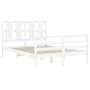 Estructura de cama con cabecero madera maciza blanco 140x200 cm de vidaXL, Camas y somieres - Ref: Foro24-3194117, Precio: 13...